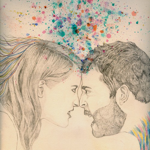 Paper artwork with the title '"Contender" Album Artwork'