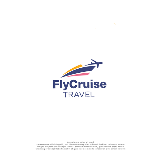Plane brand with the title 'Boat plane traveling logo'