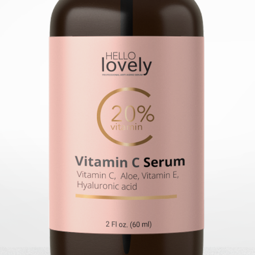 Beauty label with the title 'Label design for skin care serum'