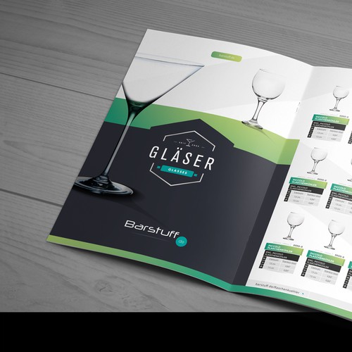 Glasses design with the title 'Katalog pages'