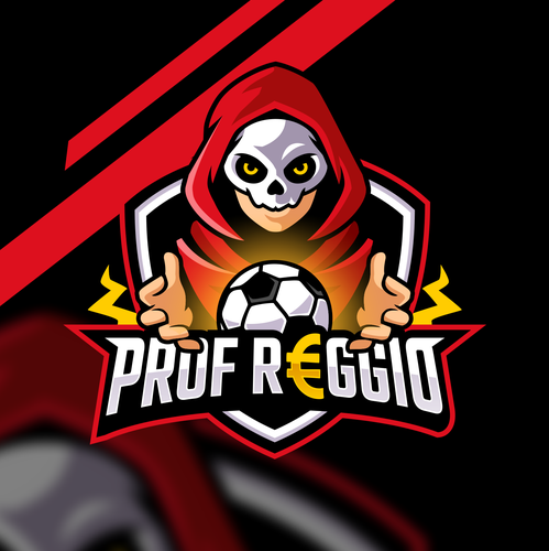 Football design with the title 'Prof Reggio Soccer Football logo esport'