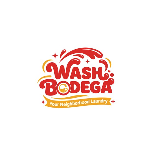 Dry cleaner logo with the title 'Wash Bodega Logo'