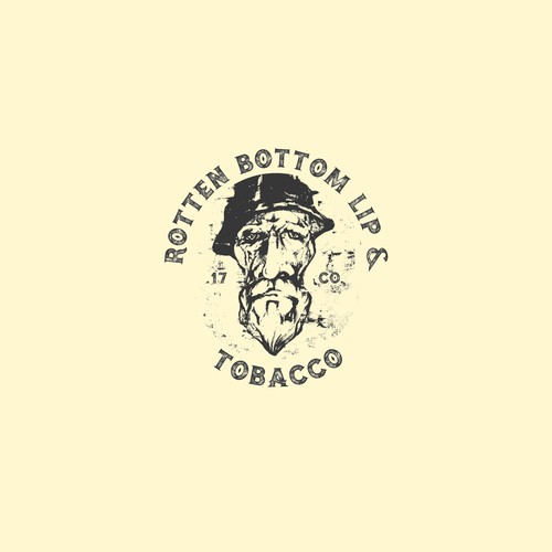 Tobacco logo with the title 'Logo concept for Rotten bottom lip & tobacco co.'