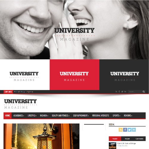 University logo with the title 'UNIVERSITY MAGAZINE LOGO'