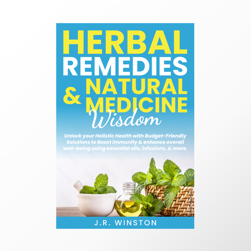 Nature book cover with the title 'Herbal Book Cover'