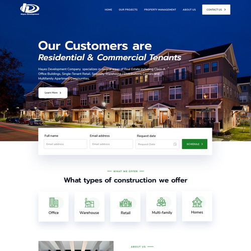 Homepage website with the title 'Hayes-Development.com'