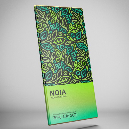 Chocolate packaging with the title 'vegan chocolate'