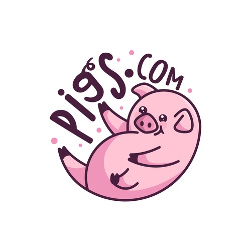 Pet care logo with the title 'Pigs.com'