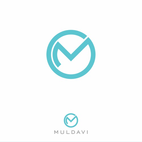 Clock logo with the title 'Conceito de logotipo Muldavi'
