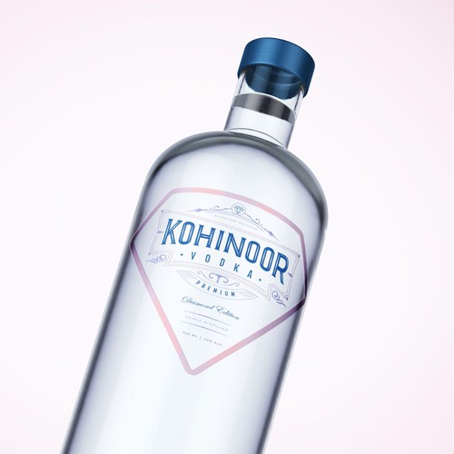 Vodka label with the title 'Premium Vodka Label Design'