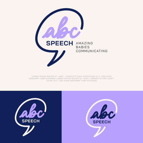 Speech design with the title 'speech therapy brand logo'