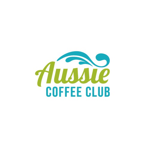 Abstract wave logo with the title 'Create a standout logo for a new Aussie coffee bar that is launching in America.'