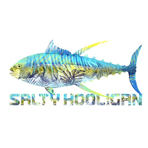 Marine design with the title 'yellowfin tuna - design'