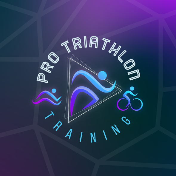 Athletic brand with the title 'Sports Logo for Pro Triathlon'