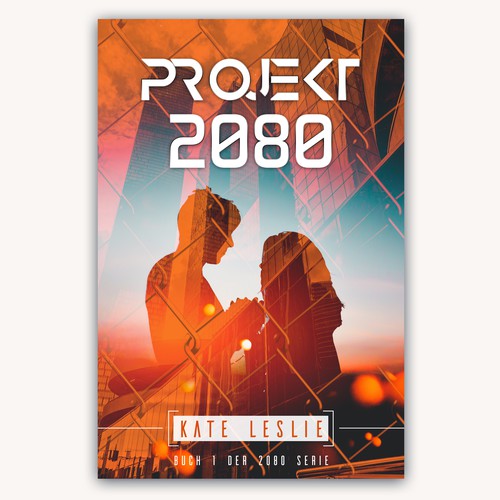 Futuristic book cover with the title 'Book Cover Design'