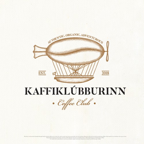 Fly logo with the title 'Kaffiklubburin'
