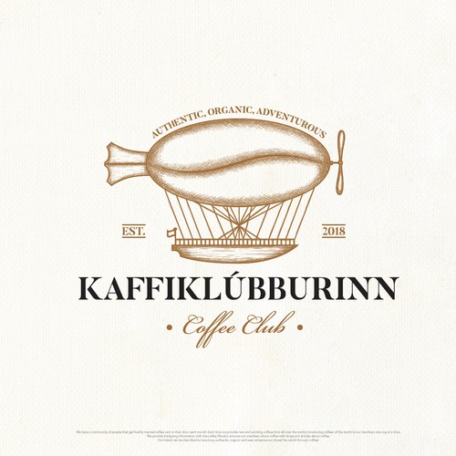 Fly logo with the title 'Kaffiklubburin'