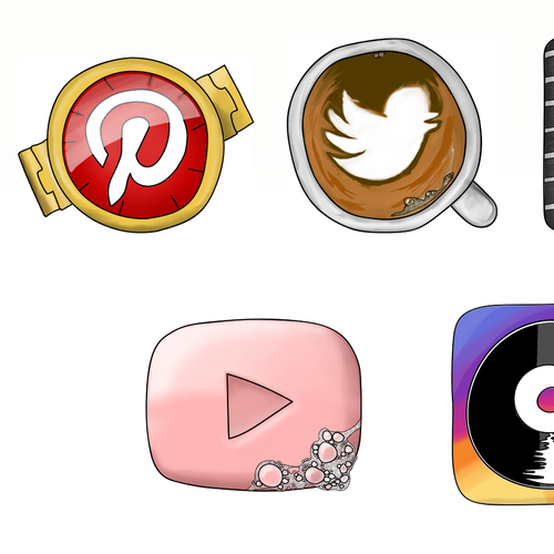 Social media artwork with the title 'Social media Icons'