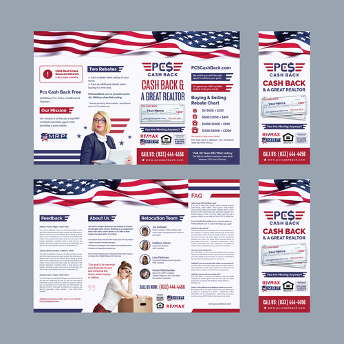 Real estate design with the title 'pcs cash back brochure'