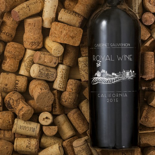 Drawing label with the title 'Wine label for Old Chateau'