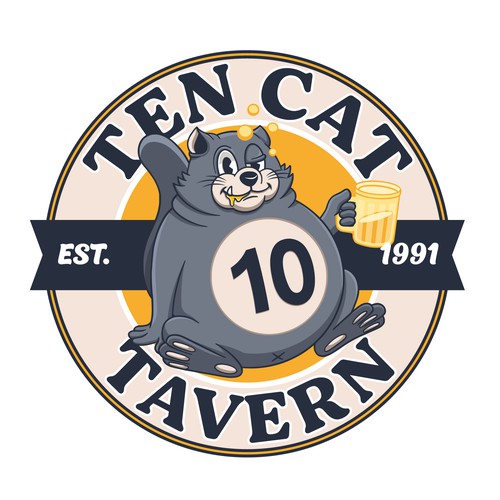 Pool logo with the title 'TEN CAT TAVERN'