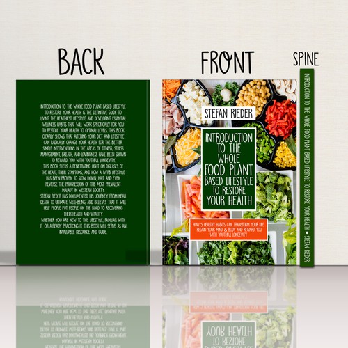 Diet book cover with the title 'Whole Food Plant Based Lifestyle to Restore Your Health'