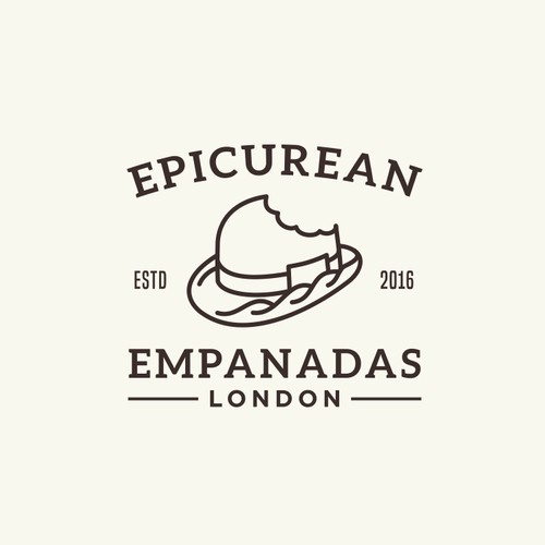 Food logo with the title 'EPICUREAN EMPANADAS'
