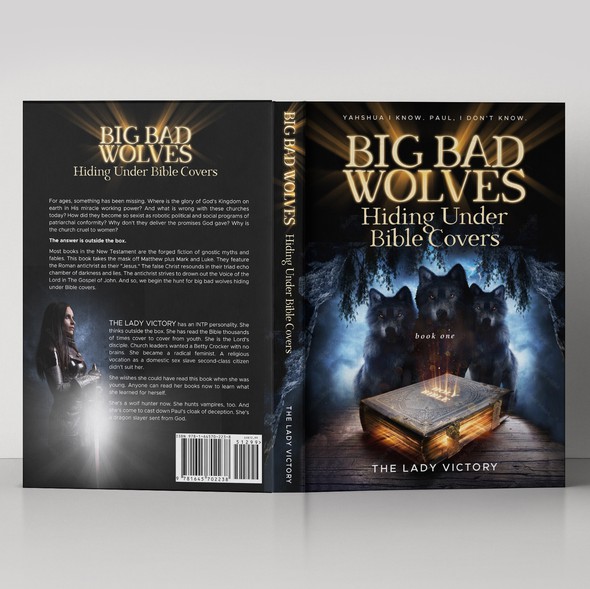 Wolf book cover with the title 'Book Cover for Big Bad Wolves Hiding Under Bible COvers'