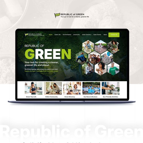Fashion website with the title 'Republic of Green'