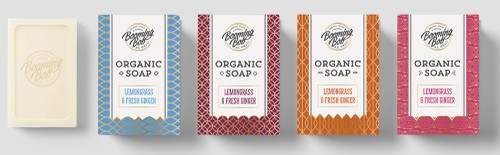 Packaging with the title 'Create the most innovative packaging and logo for organic soaps'