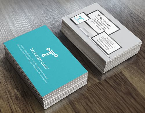 Internet design with the title 'Teckedin Business card Design'