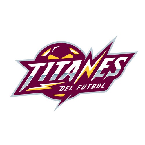 Lightning design with the title 'TITANES DEL FUTBOL'