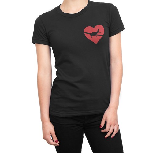 T shirt with heart clearance logo