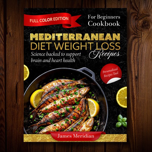 Food book cover with the title 'Eye-catching Cookbook Cover'