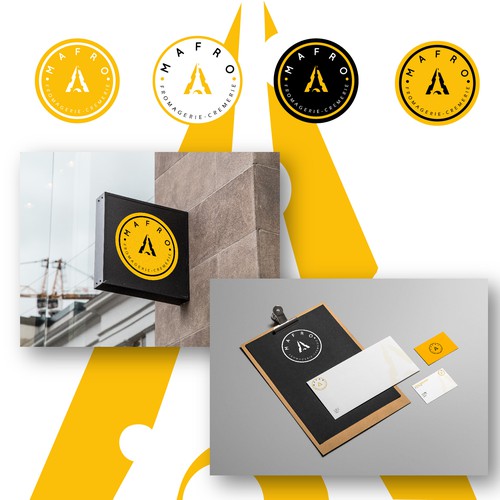 Emblem brand with the title 'Emblem logo/Brand identity for cheese/dairy products'