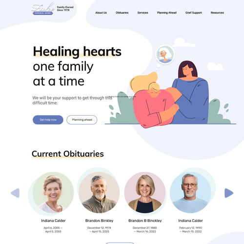 Illustration website with the title 'Web design with illustrations.'