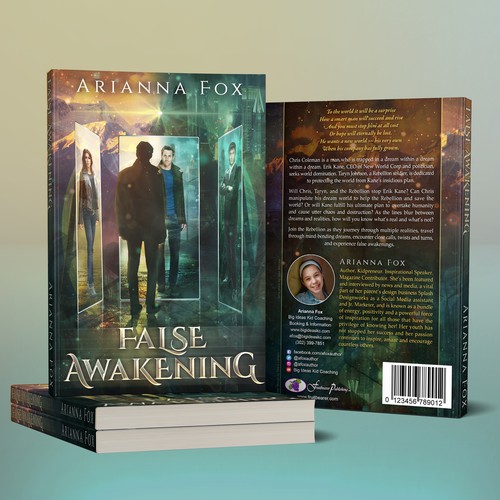 Dark book cover with the title 'Book cover for False Awakening '