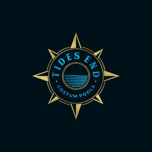 Compass rose design with the title 'Logo for TIDES END'