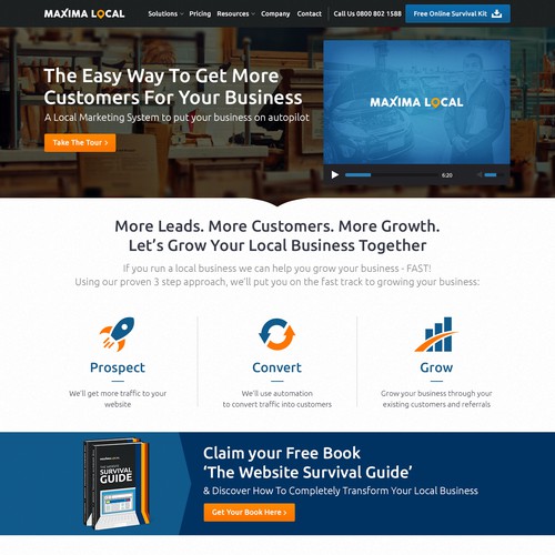 Management website with the title 'Maxima Local'