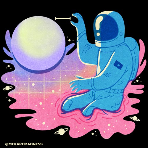 Moon artwork with the title 'space art'