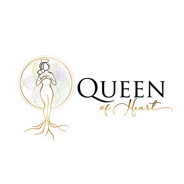 Tree root logo with the title 'Logo for a health and longevity doctor "Queen of Heart"'