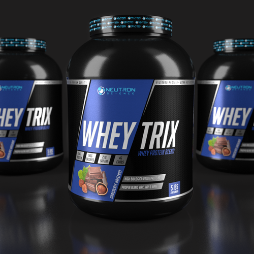 3D label with the title 'Whey protein'