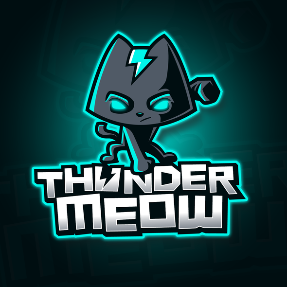 YouTube logo with the title 'Thunder Meow logo'
