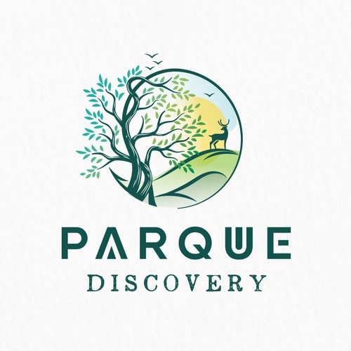 Tree logo with the title 'Parque Discovery'