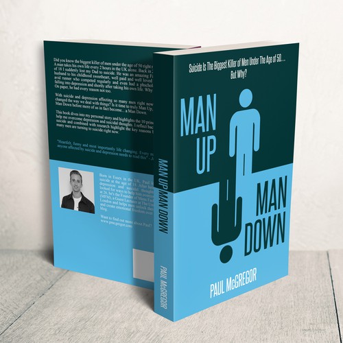 Typography book cover with the title 'Man Up Man Down'