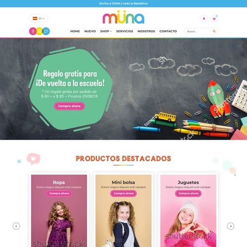 Ecommerce website with the title 'Unique Ecommerce clothing website for Tweens'