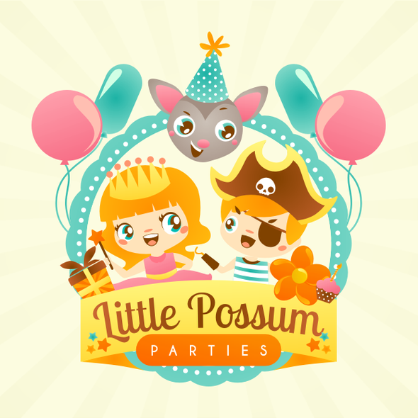 Boy logo with the title 'Little Possum Parties needs a new logo'