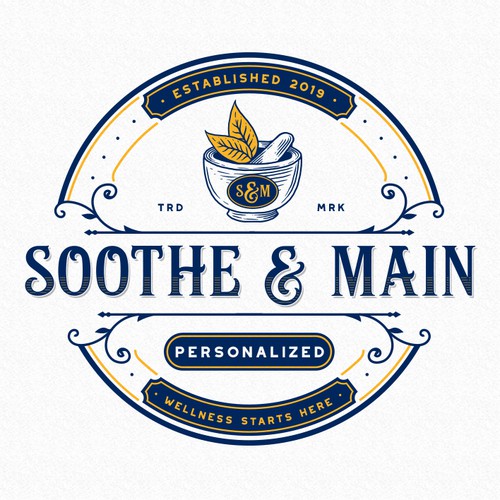 Wellness center logo with the title 'Soothe & Main'