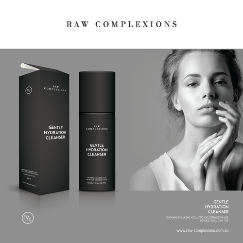 Professional packaging with the title 'Clean and elegant cosmetic packaging design'