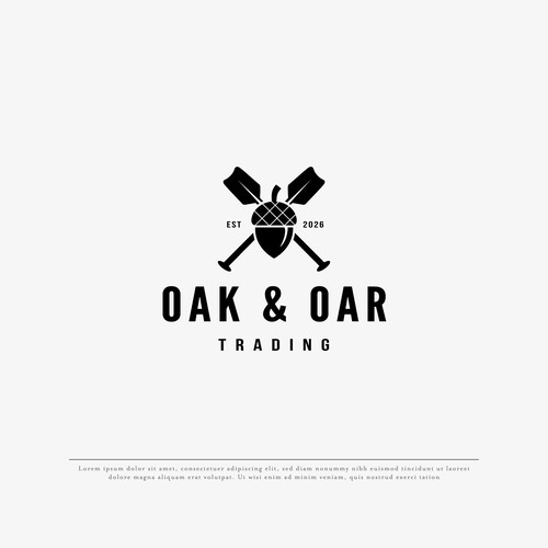 Oak tree design with the title 'oak and oar trading'